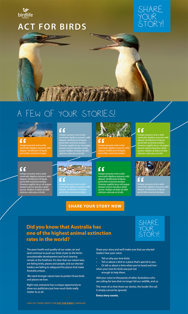 Birdlife Australia: Share Your Story Campaign