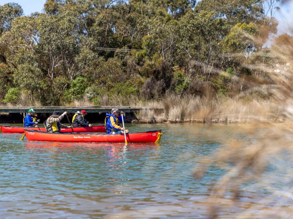People in a kayak on the river